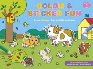 Kleur- en stickerboek Lieve dieren; Kleurboeken voor kinderen tot 4 jaar