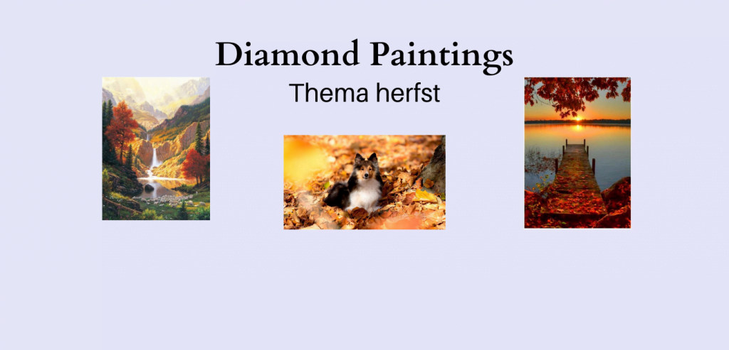 Diamond paintings thema herfst; Landschappen, hond, paard en uil
